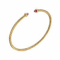 Micro Cablespira® Flex Bracelet 18K Yellow Gold with Pink Tourmalines, 2.6mm