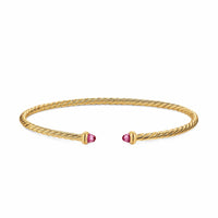 Micro Cablespira® Flex Bracelet 18K Yellow Gold with Pink Tourmalines, 2.6mm