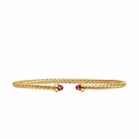 Micro Cablespira® Flex Bracelet 18K Yellow Gold with Rhodolite Garnets, 2.6mm