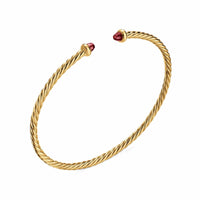 Micro Cablespira® Flex Bracelet 18K Yellow Gold with Rhodolite Garnets, 2.6mm