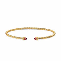 Micro Cablespira® Flex Bracelet 18K Yellow Gold with Rhodolite Garnets, 2.6mm