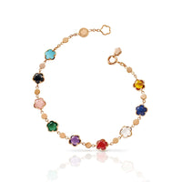 Pasquale Bruni 18K Rose Gold Diamond and Multi Gemstone Figlia Dei Fiori Bracelet