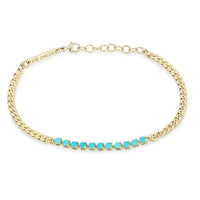 Zoe Chicco 14K Yellow Gold Small Turquoise Segment Bracelet