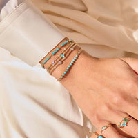 Zoe Chicco 14K Yellow Gold Small Turquoise Segment Bracelet