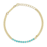 Zoe Chicco 14K Yellow Gold Small Turquoise Segment Bracelet