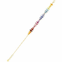 Emily P. Wheeler 18K Yellow Gold Marquise Shaped Multi Gemstone Arashi Bracelet