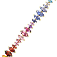 Emily P. Wheeler 18K Yellow Gold Marquise Shaped Multi Gemstone Arashi Bracelet