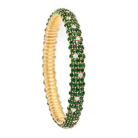 Zydo 18K Yellow Gold Tsavorite and Diamond Stretch Bracelet
