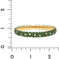 Zydo 18K Yellow Gold Tsavorite and Diamond Stretch Bracelet