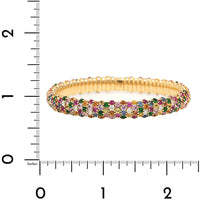Zydo 18K Yellow Gold Multi Gemstone and Diamond Stretch Bracelet