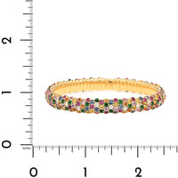 Zydo 18K Yellow Gold Multi Gemstone and Diamond Stretch Bracelet