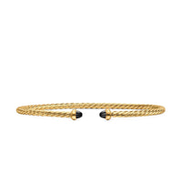 Micro Cablespira® Flex Bracelet 18K Yellow Gold with Black Onyx, 2.6mm