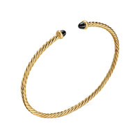 Micro Cablespira® Flex Bracelet 18K Yellow Gold with Black Onyx, 2.6mm
