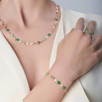 Pasquale Bruni 18K Rose Gold Multi Gemstone Figlia Dei Fiori Bracelet