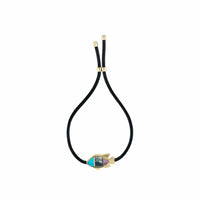 Emily P. Wheeler 18K Yellow Gold Sapphire, Turquoise, and Abalone Fish Bracelet