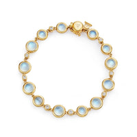 Temple St. Clair 18K Yellow Gold Royal Blue Moonstone and Diamond Full Moon Bracelet