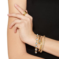 Temple St. Clair 18K Yellow Gold Royal Blue Moonstone and Diamond Full Moon Bracelet