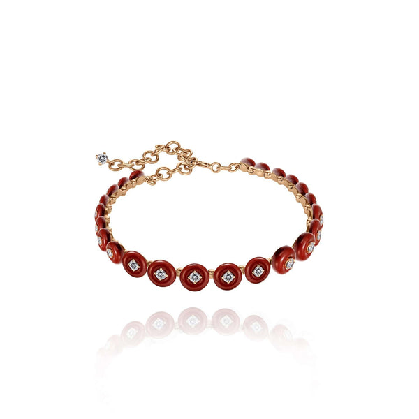 Fernando Jorge 18K Rose Gold Jasper and Diamond Surrounding Bracelet