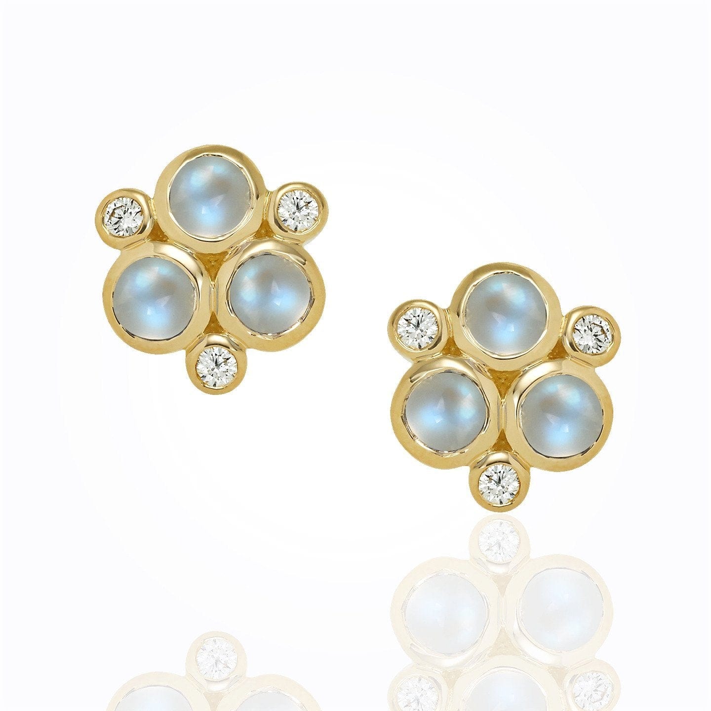 Temple St. Clair 18K Yellow Gold Moonstone Classic Trio Earrings