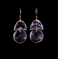 18K Yellow Gold Crystal Tiny Arp Earrings