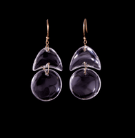 18K Yellow Gold Crystal Tiny Arp Earrings