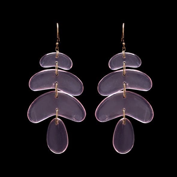 18K Yellow Gold Rose Quartz Totem Drop Earrings
