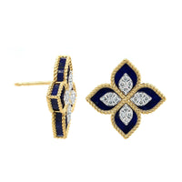 Roberto Coin 18K Yellow & White Gold Lapis Venetian Princess Diamond Stud Earrings