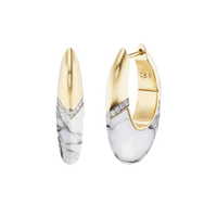 18K Yellow Gold Howlite Drop Earrings