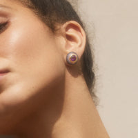 Emily P. Wheeler 18K Yellow Gold Ombre Amethyst and Sapphire Stud Earrings