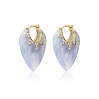 Sorellina 18K Yellow Gold Agate Guitar Pick Earrings
