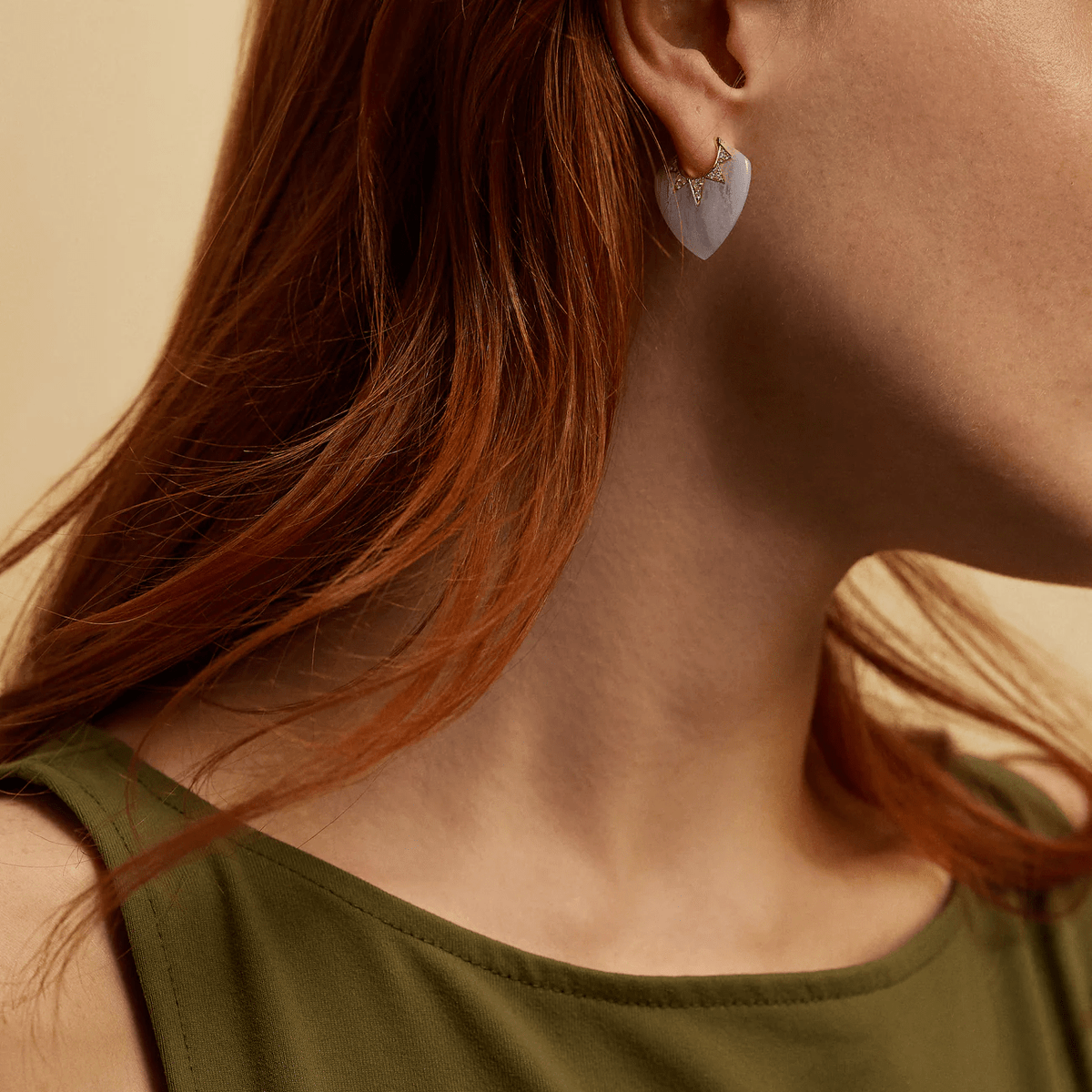 18K Yellow Gold Agate Guitar Pick Earrings Long s Jewelers