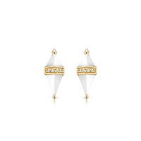 Sorellina 18K Yellow Gold Pietra White Onyx Stud Earrings