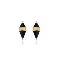 Sorellina 18K Yellow Gold Pietra Black Onyx Stud Earrings