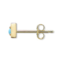 14K Yellow Gold Turquoise Triangle Stud Earrings