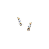 Anzie 14K Yellow Gold Baguette Topaz Bar Stud Earrings