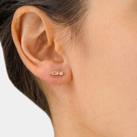 Anzie 14K Yellow Gold Baguette Topaz Bar Stud Earrings