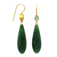 Mallary Marks 22K Yellow Gold Jade Drop Earrings