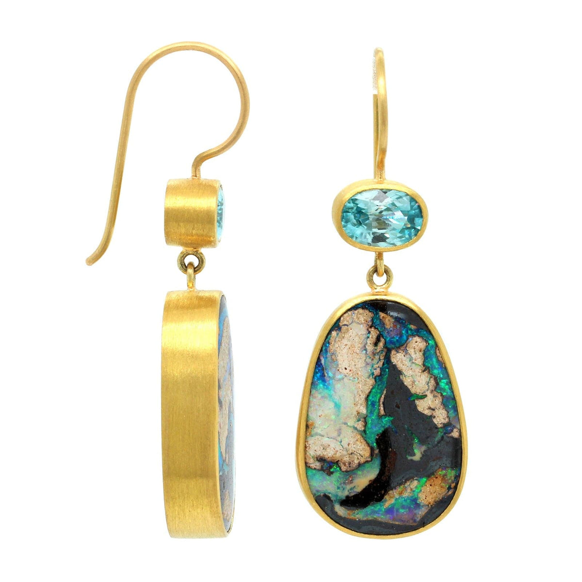 Mallary Marks 22K Yellow Gold Yowah Opal Drop Earrings