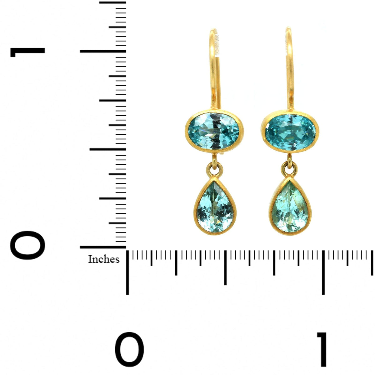 Mallary Marks 22K Yellow Gold Mint Green Paraiba Drop Earrings