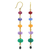 Mallary Marks 22K Yellow Gold Multi Stone Drop Earrings