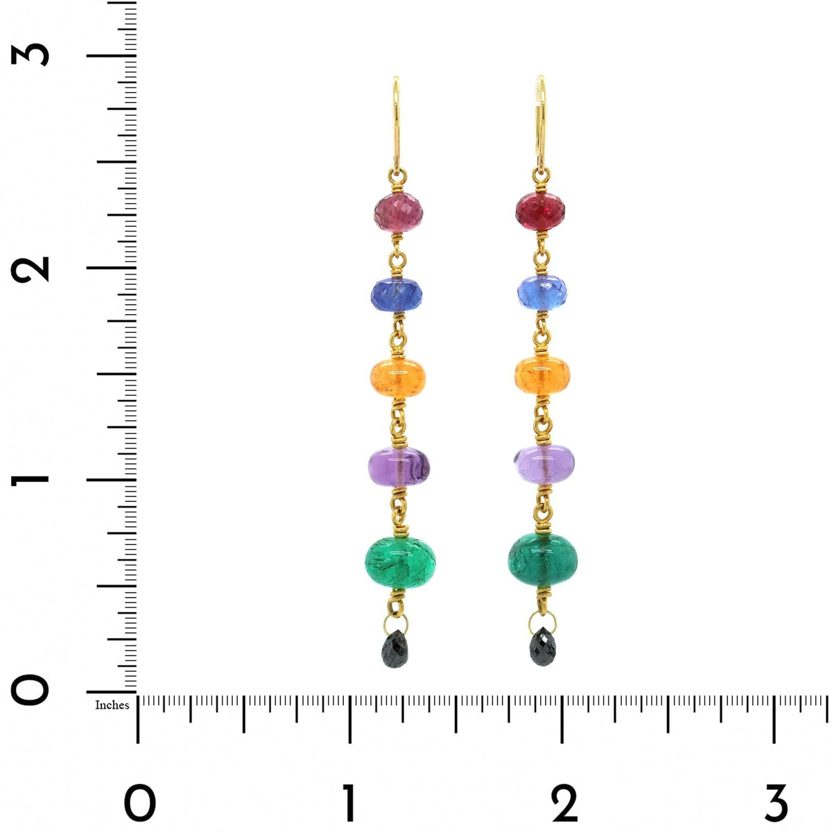 Mallary Marks 22K Yellow Gold Multi Stone Drop Earrings