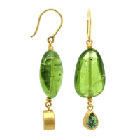Mallary Marks 22K Yellow Gold Green Sapphire Drop Earrings
