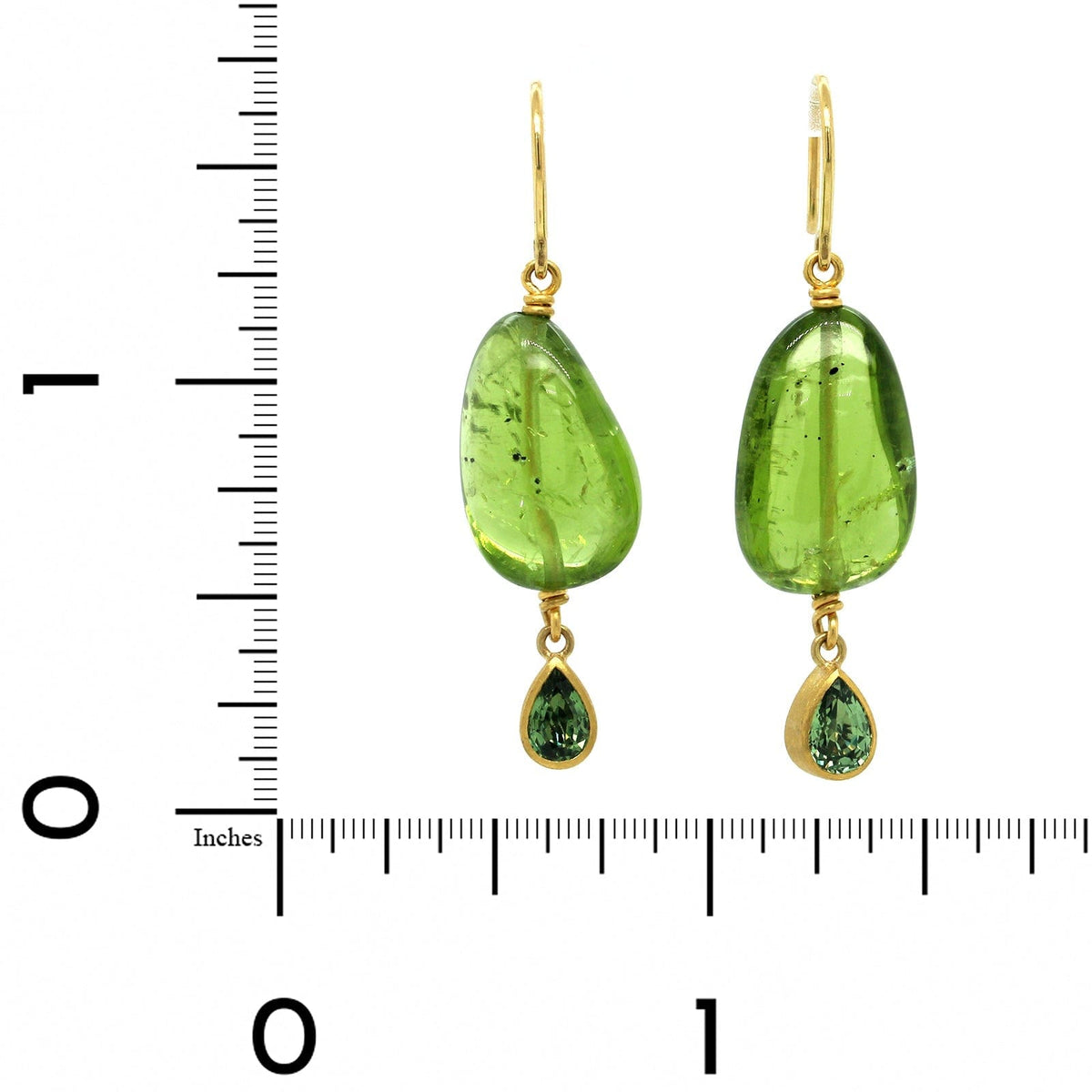 Mallary Marks 22K Yellow Gold Green Sapphire Drop Earrings