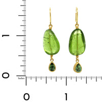 Mallary Marks 22K Yellow Gold Green Sapphire Drop Earrings