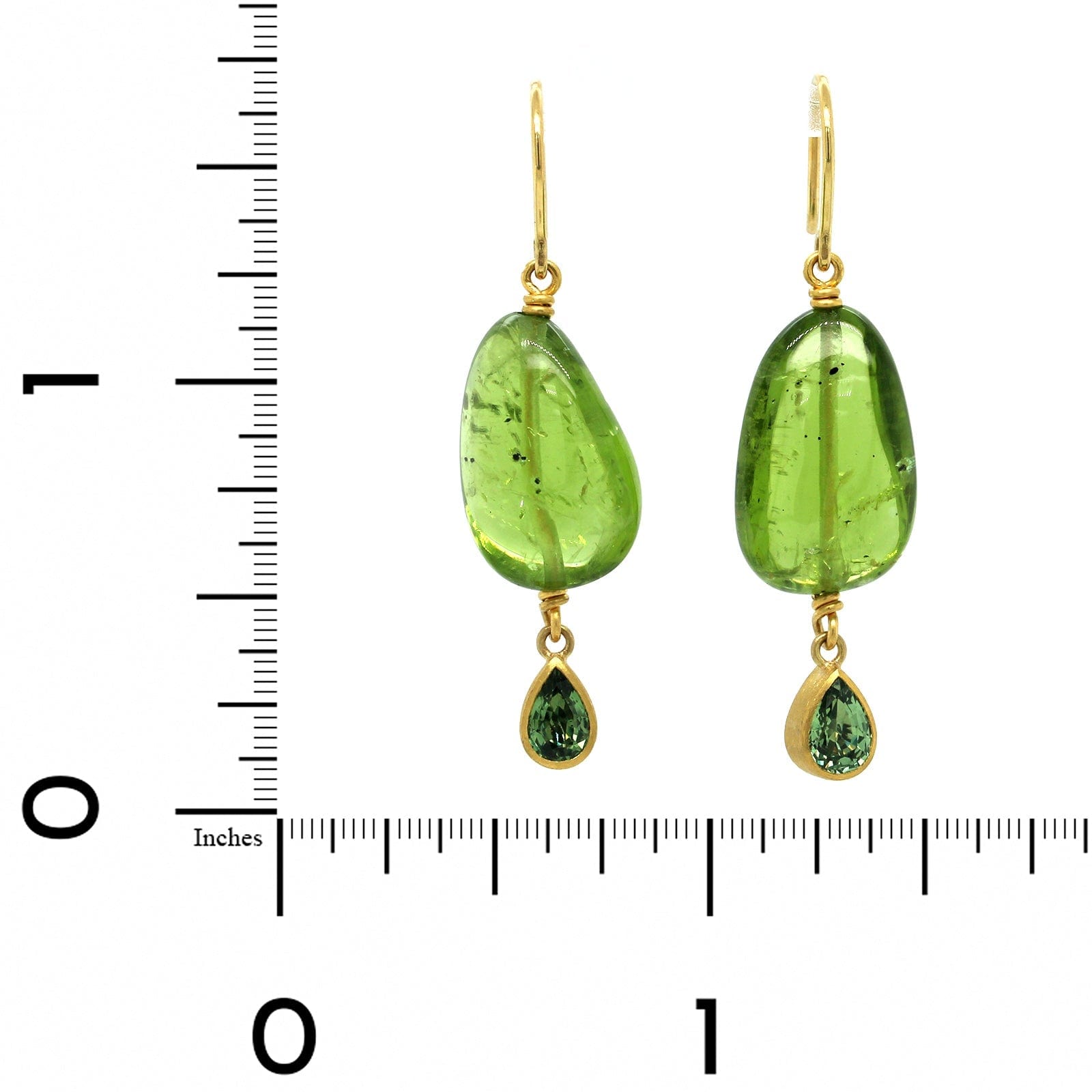 Mallary Marks 22K Yellow Gold Green Sapphire Drop Earrings