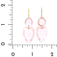 18K Yellow Gold Rose Quartz Drop Earrings