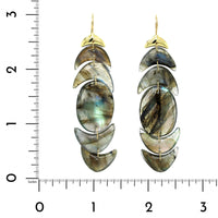 18K Yellow Gold Labradorite Drop Earrings