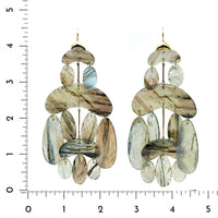 18K Yellow Gold Extra Large Labradorite Chandelier Earrings