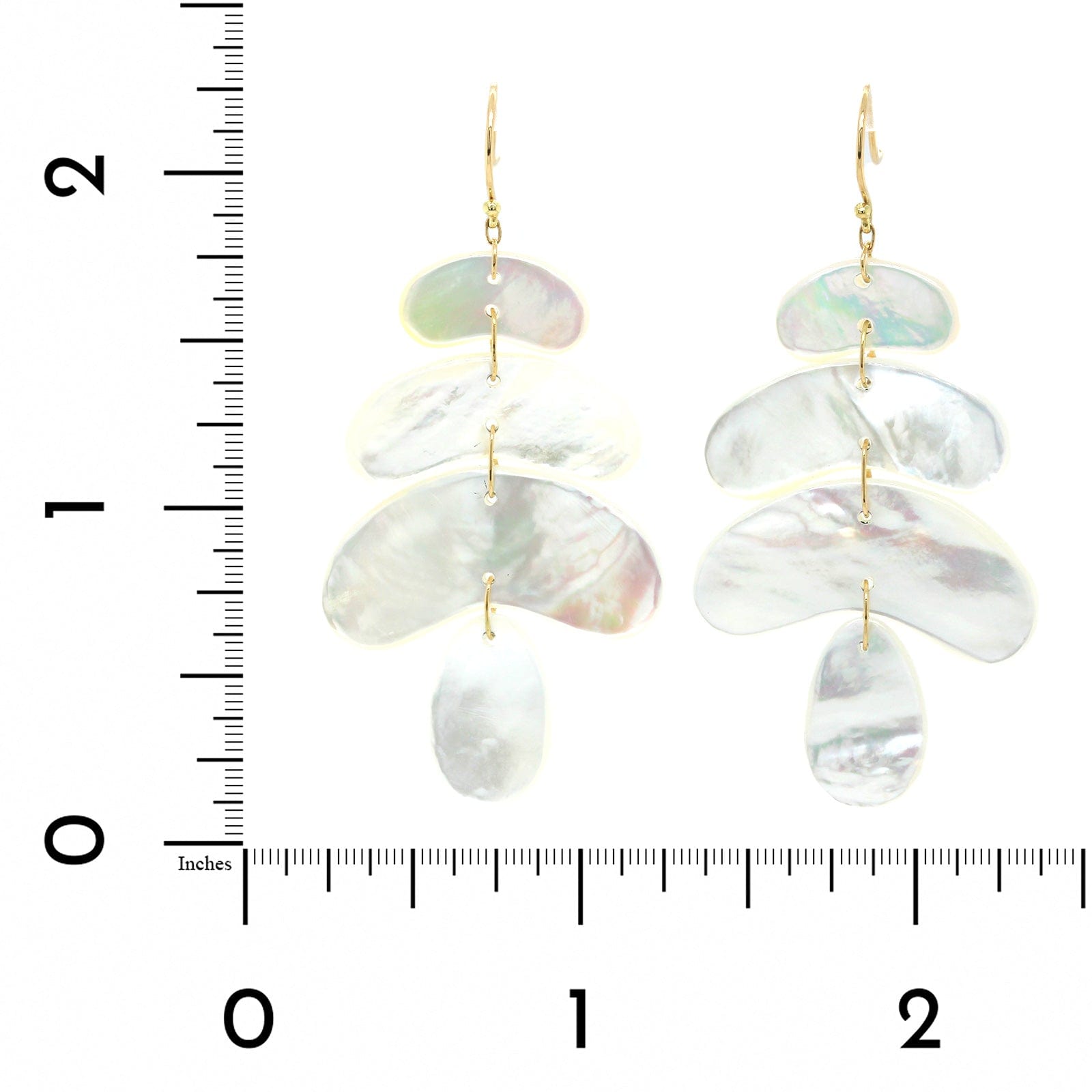 18K Yellow Gold Mother of Pearl Small Totem Earrings