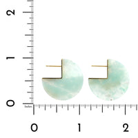18K Yellow Gold Aquaprase Shell Sliced Earrings